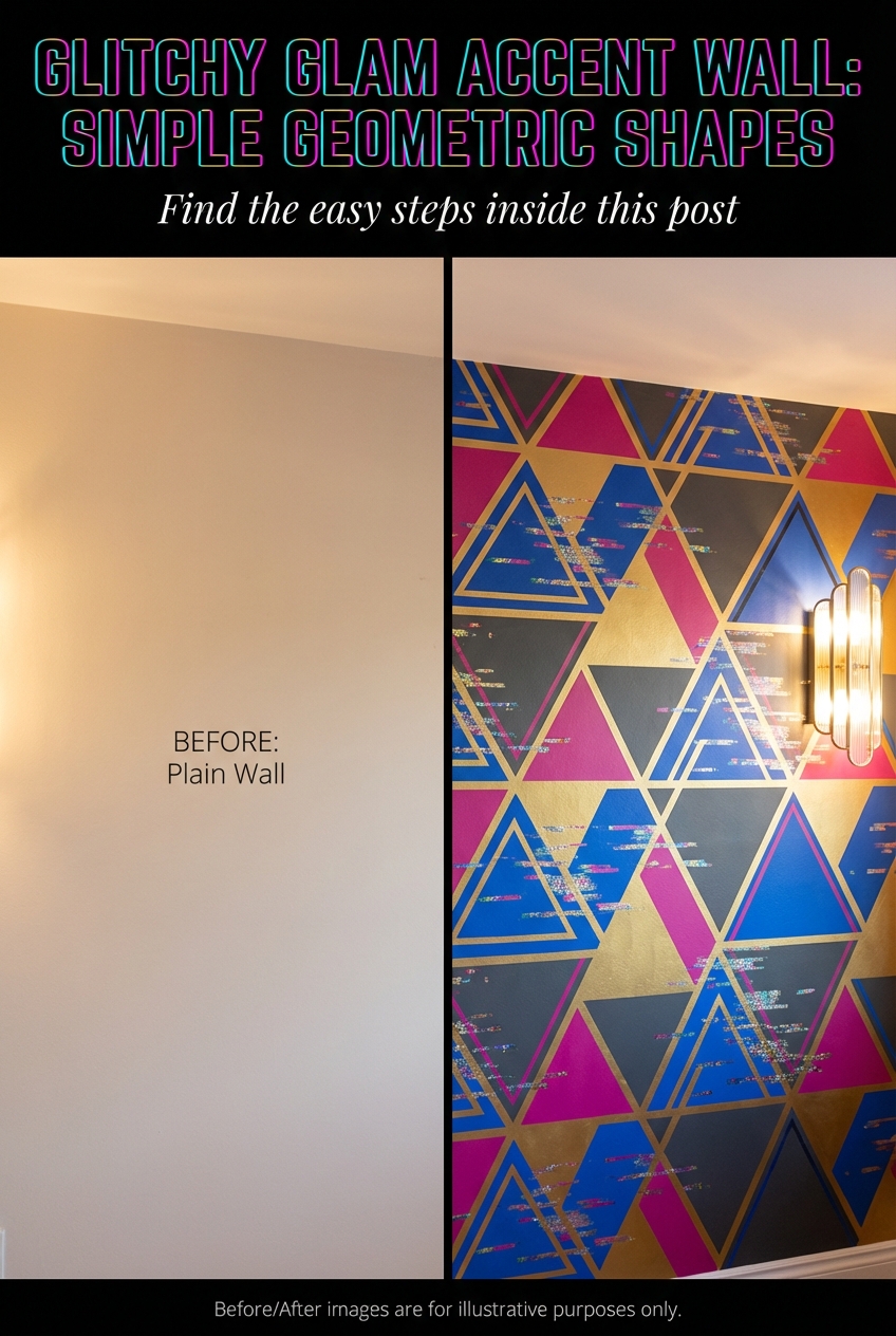DIY Glitchy Glam Accent Wall: Simple Geometric Shapes - photo 5