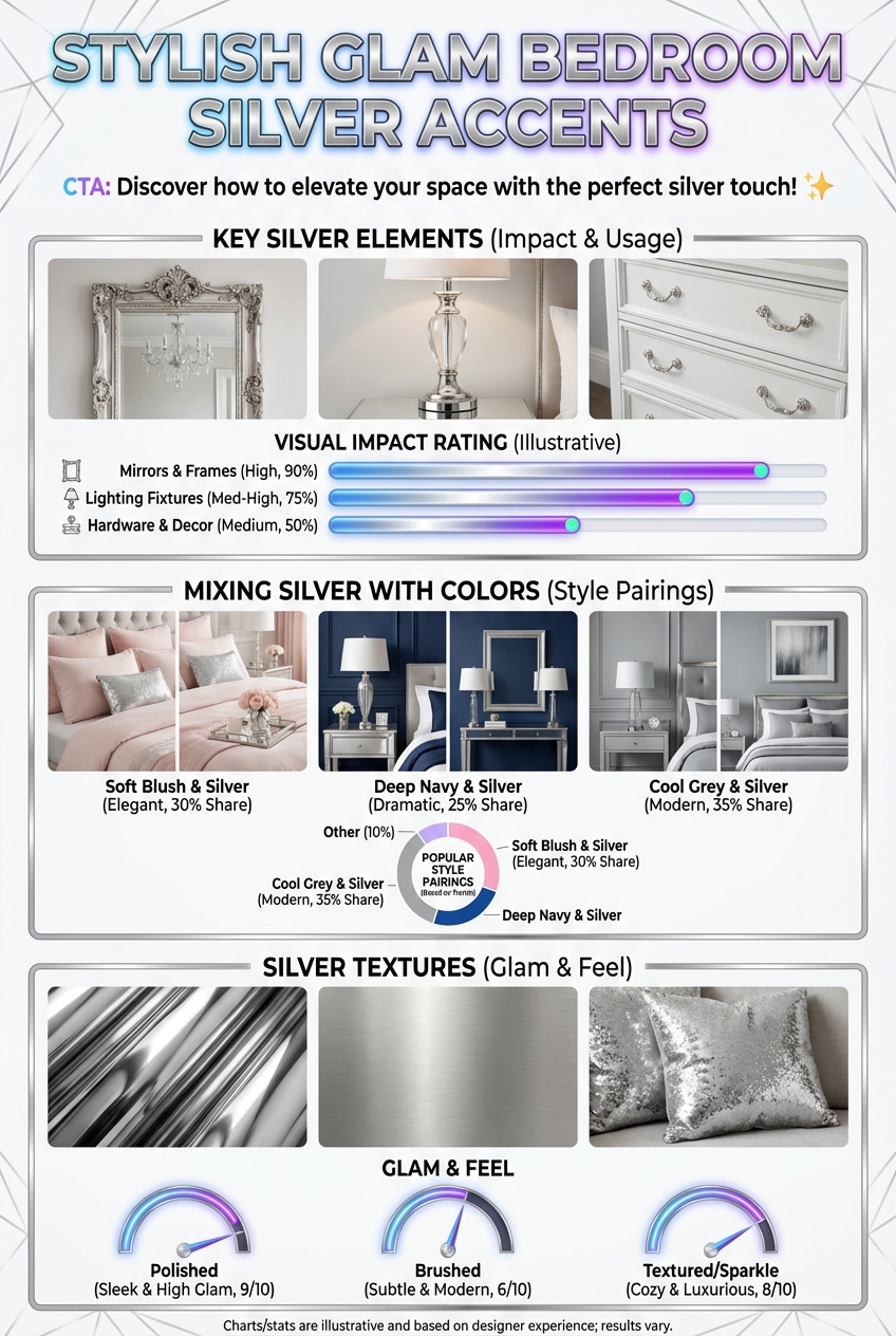 Stylish Glam Bedroom Silver Accents - photo 3