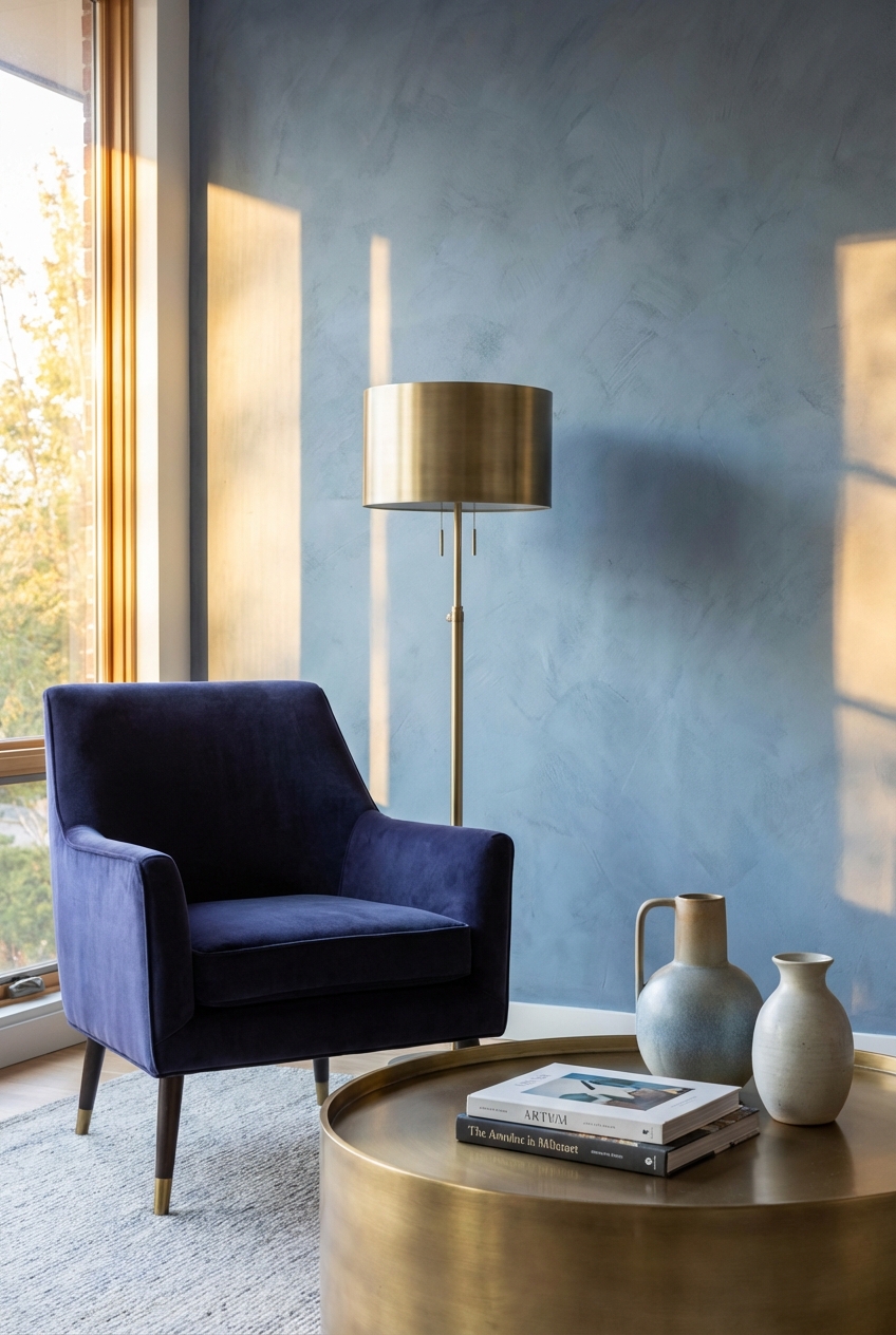 Cool Blue + Brass: How to Warm Up a Cool Palette