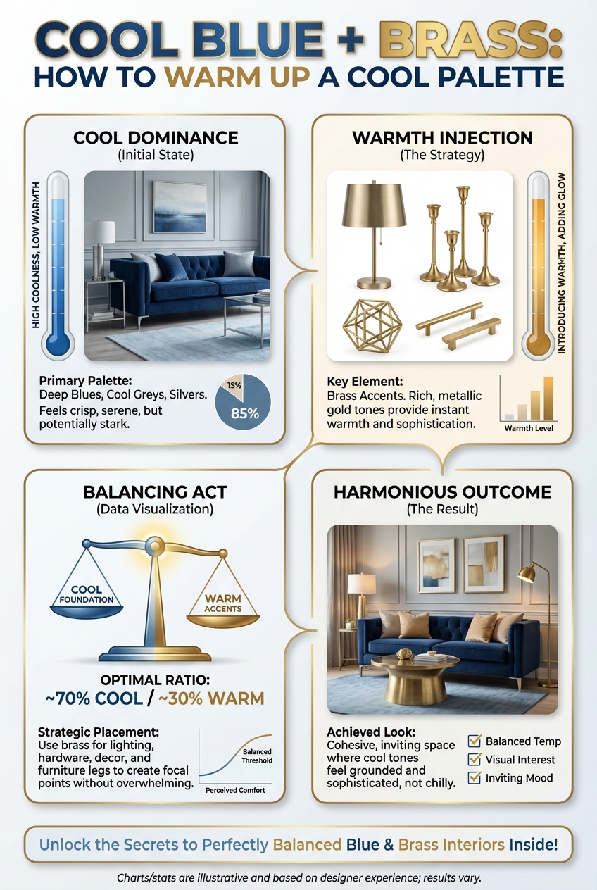 Cool Blue + Brass: How to Warm Up a Cool Palette - photo 3