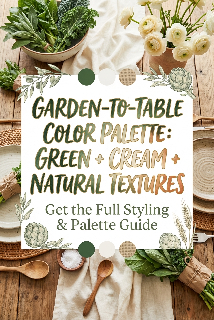 Garden-to-Table Color Palette: Green + cream + natural textures - photo 2