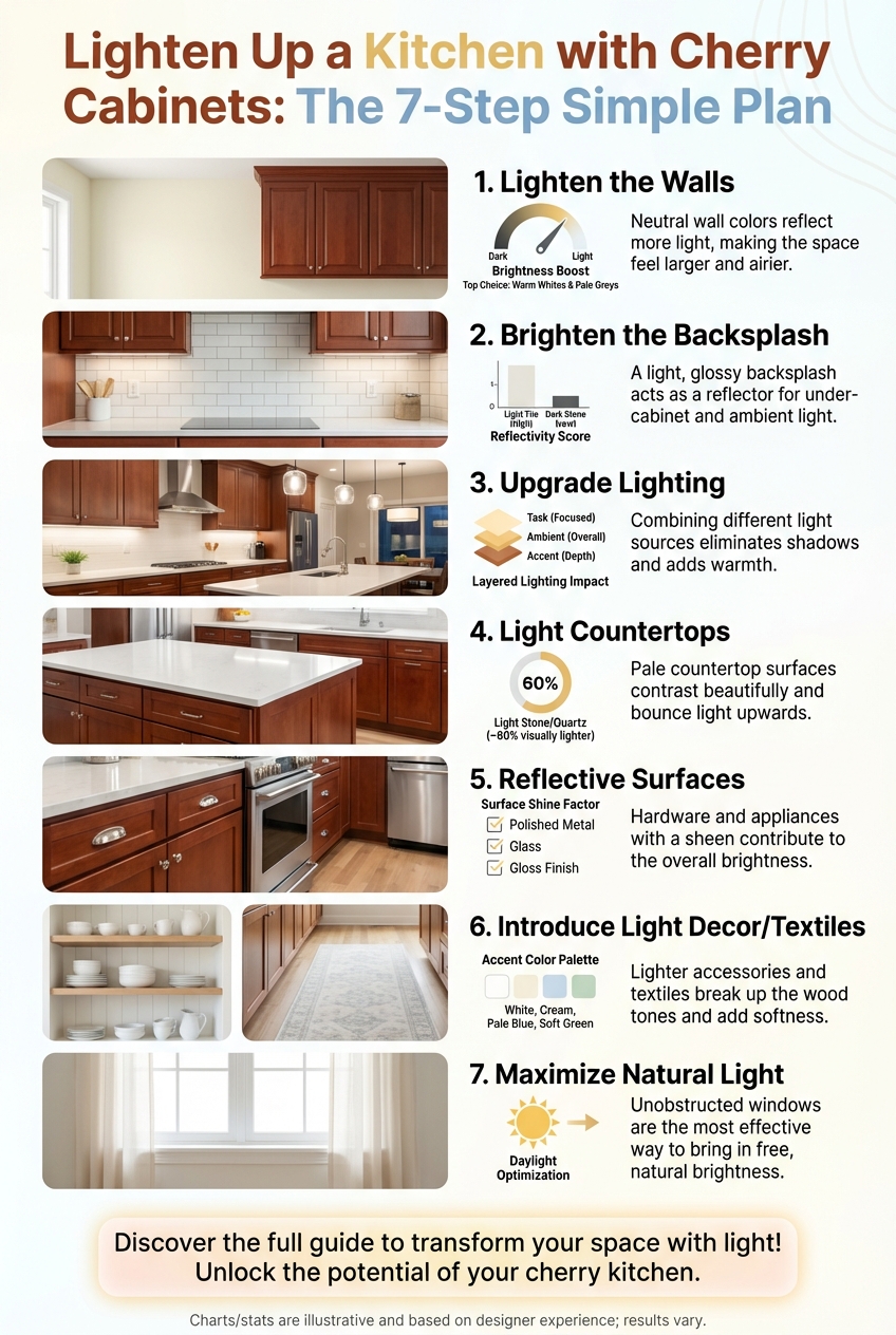 Lighten up a Kitchen with Cherry Cabinets: the 7 – Step Simple Plan - photo 3
