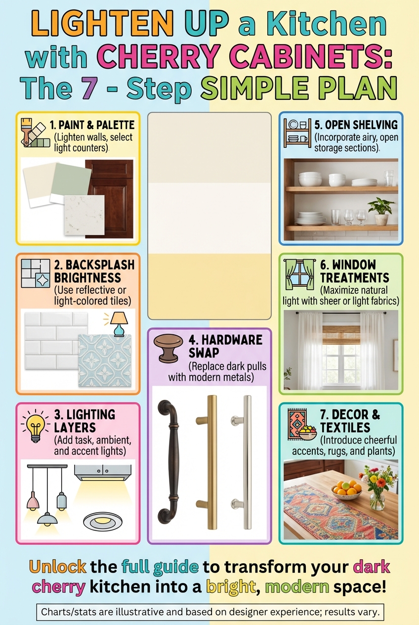 Lighten up a Kitchen with Cherry Cabinets: the 7 – Step Simple Plan - photo 4