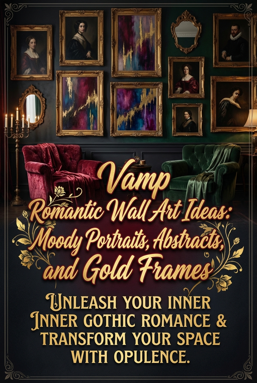 Vamp Romantic Wall Art Ideas: Moody Portraits, Abstracts, and Gold Frames - photo 2