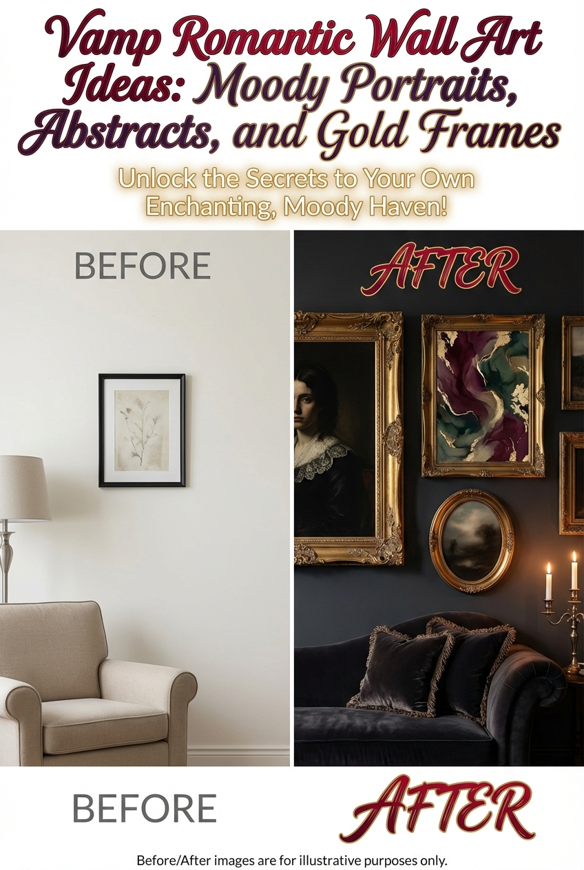 Vamp Romantic Wall Art Ideas: Moody Portraits, Abstracts, and Gold Frames - photo 5