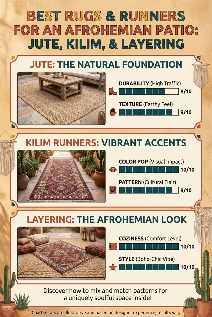 Best Rugs & Runners for an Afrohemian Patio: Jute, Kilim, and Layering - photo 3