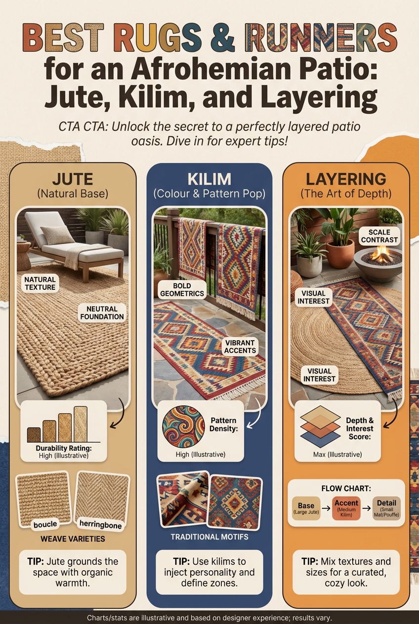Best Rugs & Runners for an Afrohemian Patio: Jute, Kilim, and Layering - photo 4
