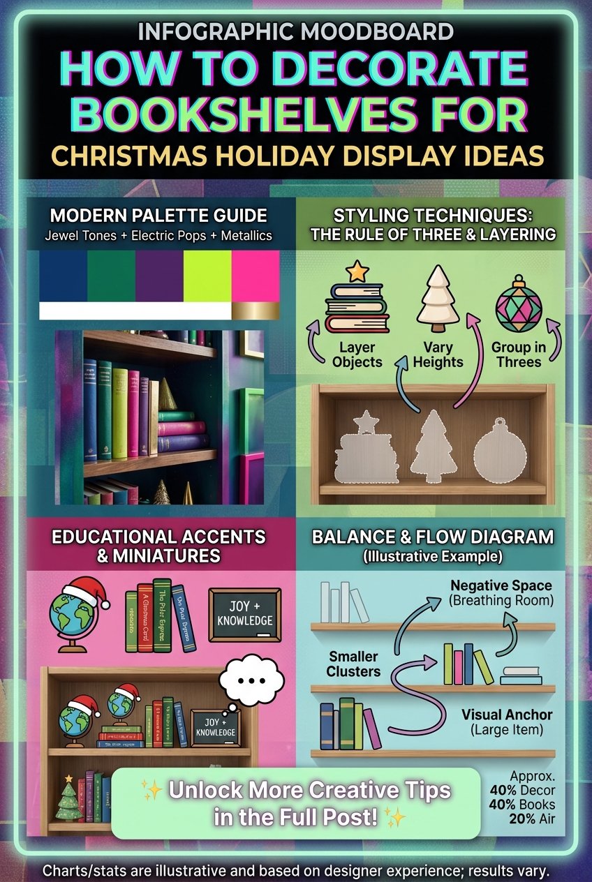 How to Decorate Bookshelves for Christmas Holiday Display Ideas - photo 4