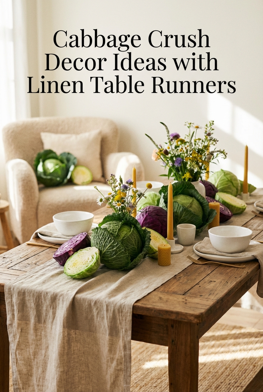 Cabbage Crush Decor Ideas with Linen Table Runners
