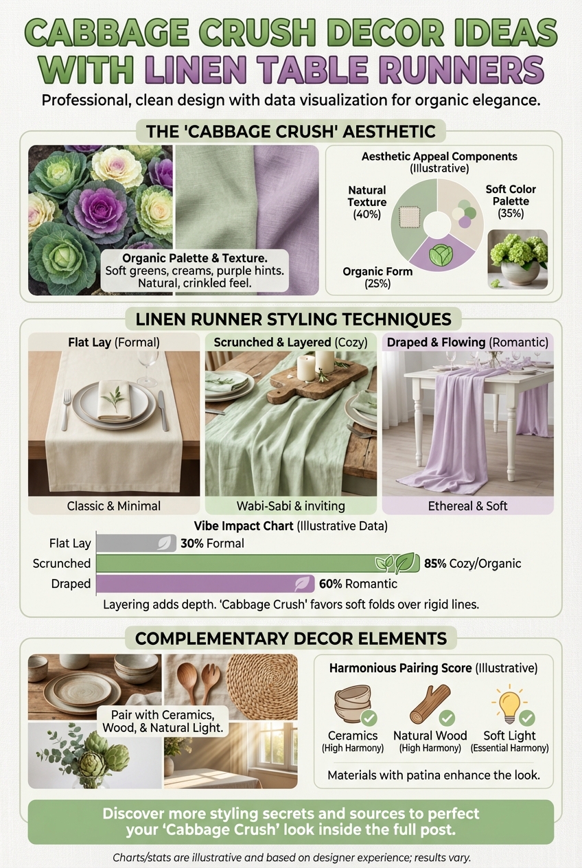 Cabbage Crush Decor Ideas with Linen Table Runners - photo 3