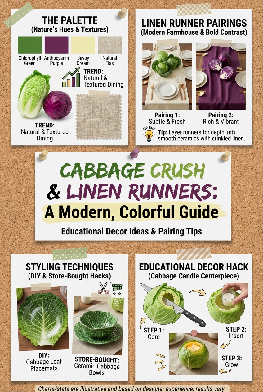Cabbage Crush Decor Ideas with Linen Table Runners - photo 4