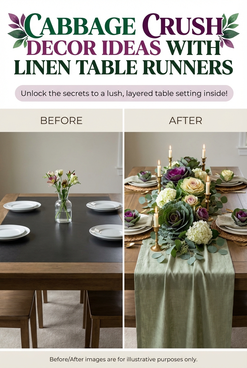Cabbage Crush Decor Ideas with Linen Table Runners - photo 5