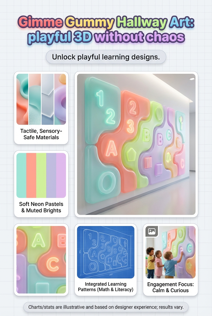 Gimme Gummy Hallway Art: playful 3D without chaos - photo 4