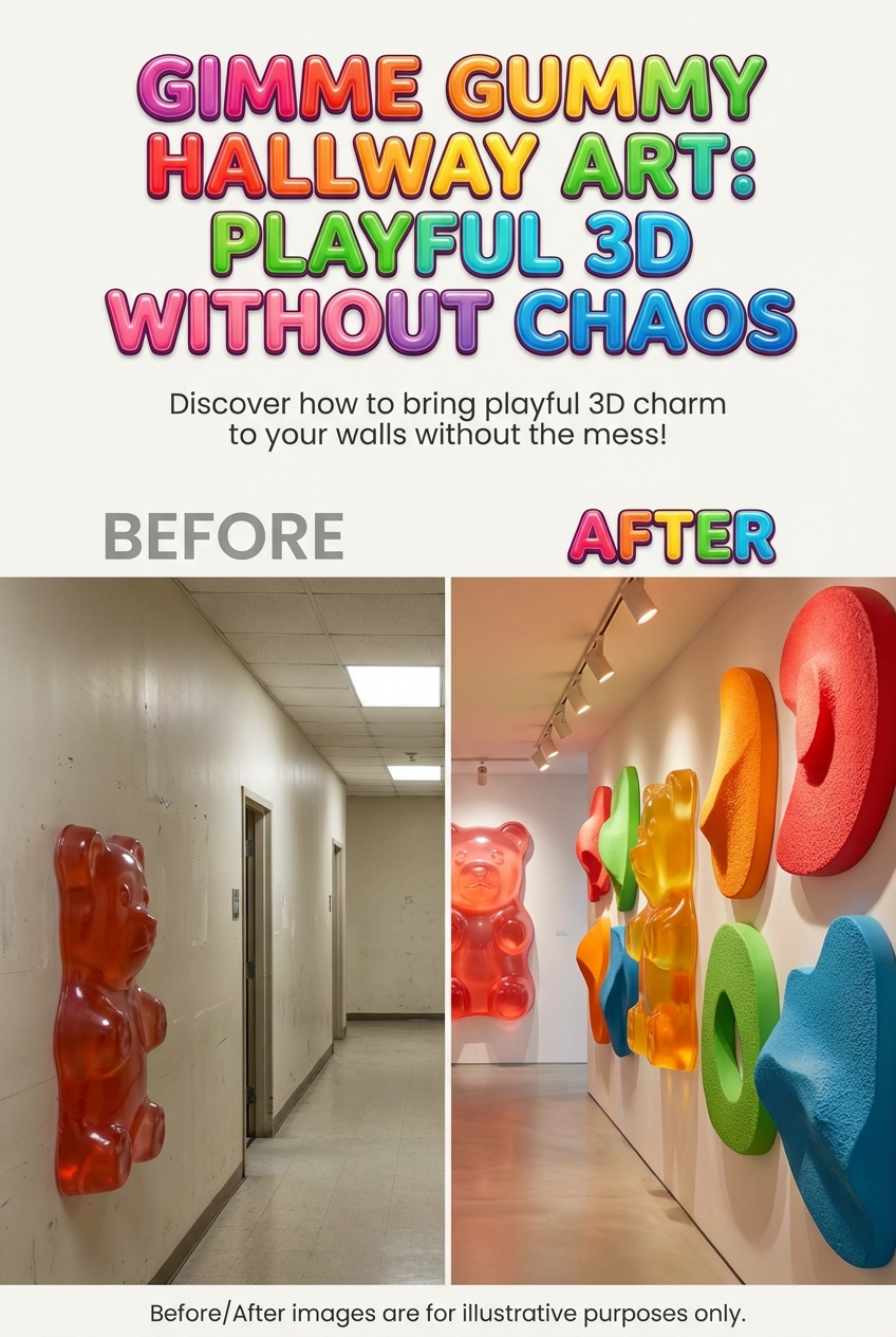 Gimme Gummy Hallway Art: playful 3D without chaos - photo 5
