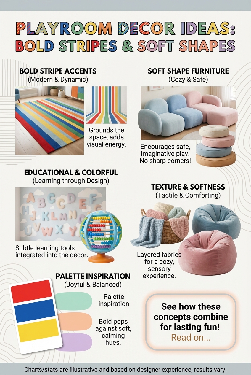 Playroom Decor Ideas with Bold Stripes and Soft Shapes - photo 4