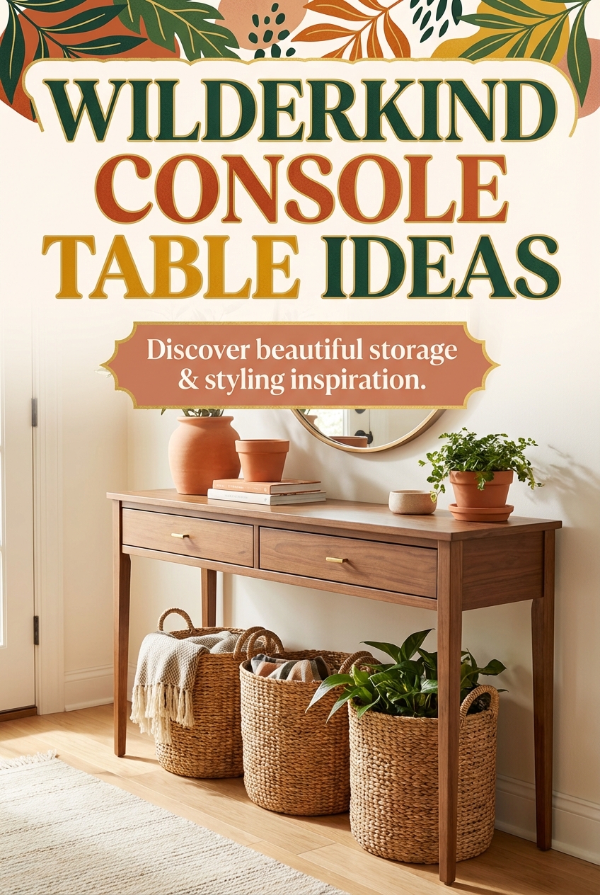 Wilderkind Console Table Ideas: slim wood, drawers, and baskets - photo 2