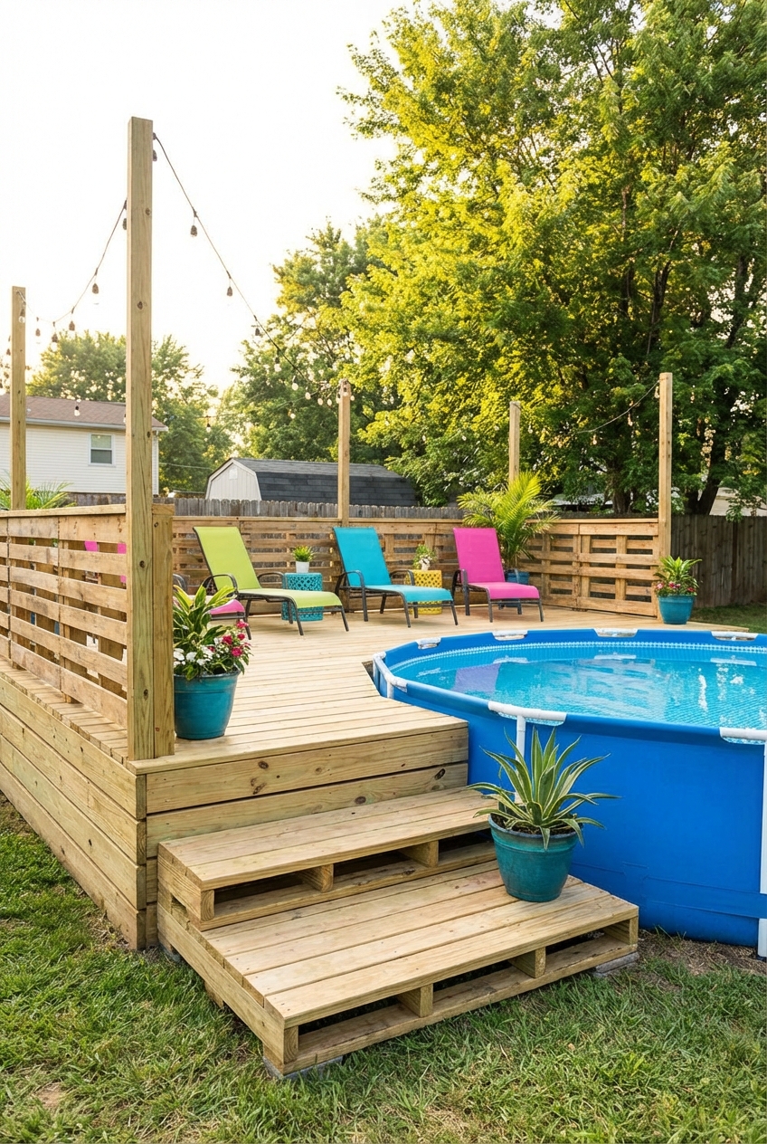 Budget Friendly Above Ground Pool Deck Ideas