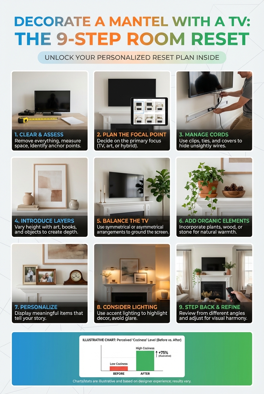 Decorate a Mantel with a TV: the 9 – Step Room Reset - photo 3