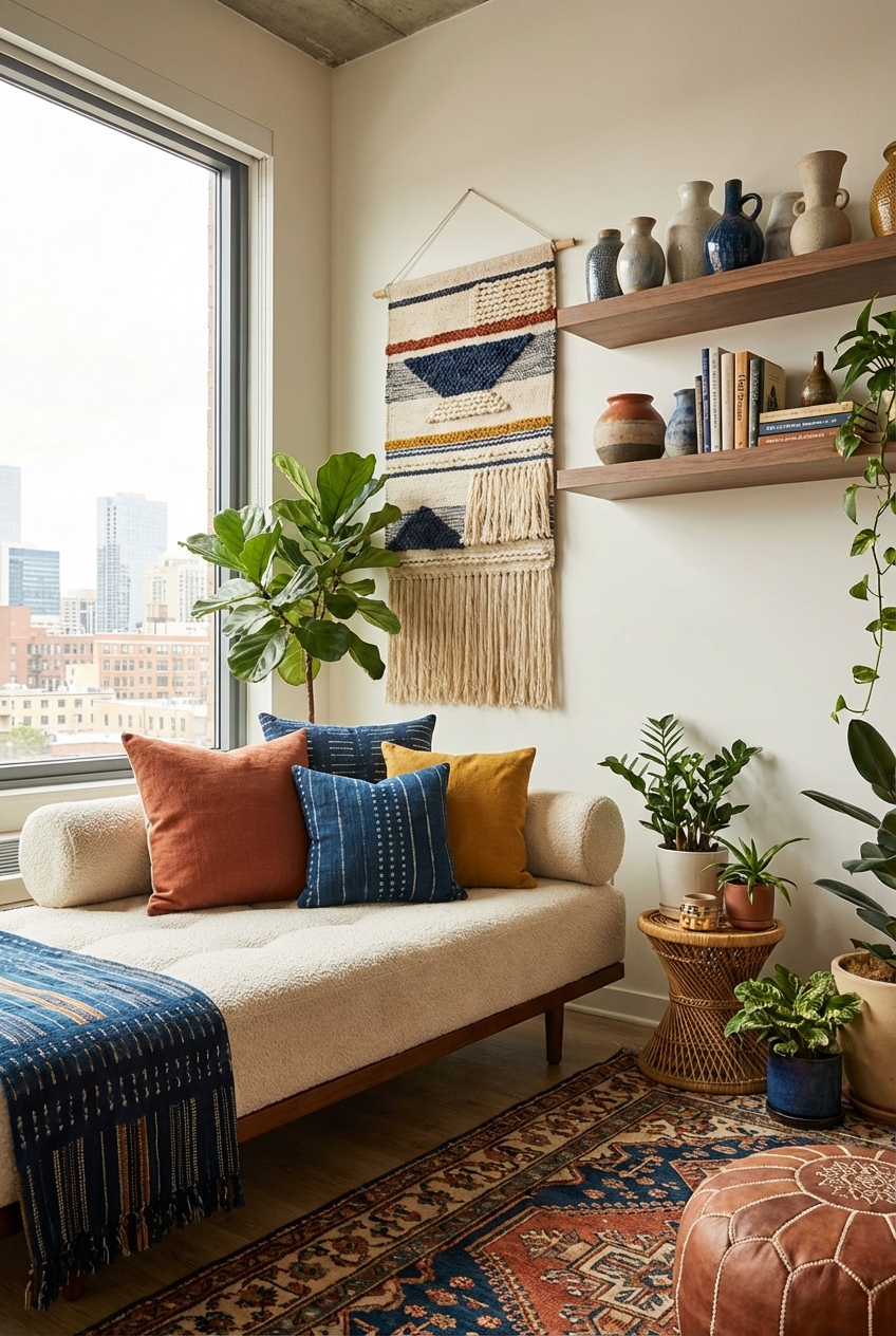 Small-Space Afrohemian Loft: Layout Tricks That Keep It Calm