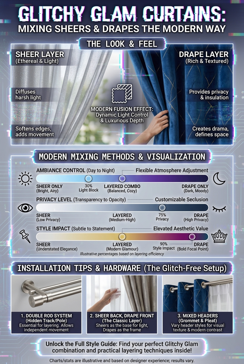 Glitchy Glam Curtains: Mixing Sheers and Drapes the Modern Way - photo 3