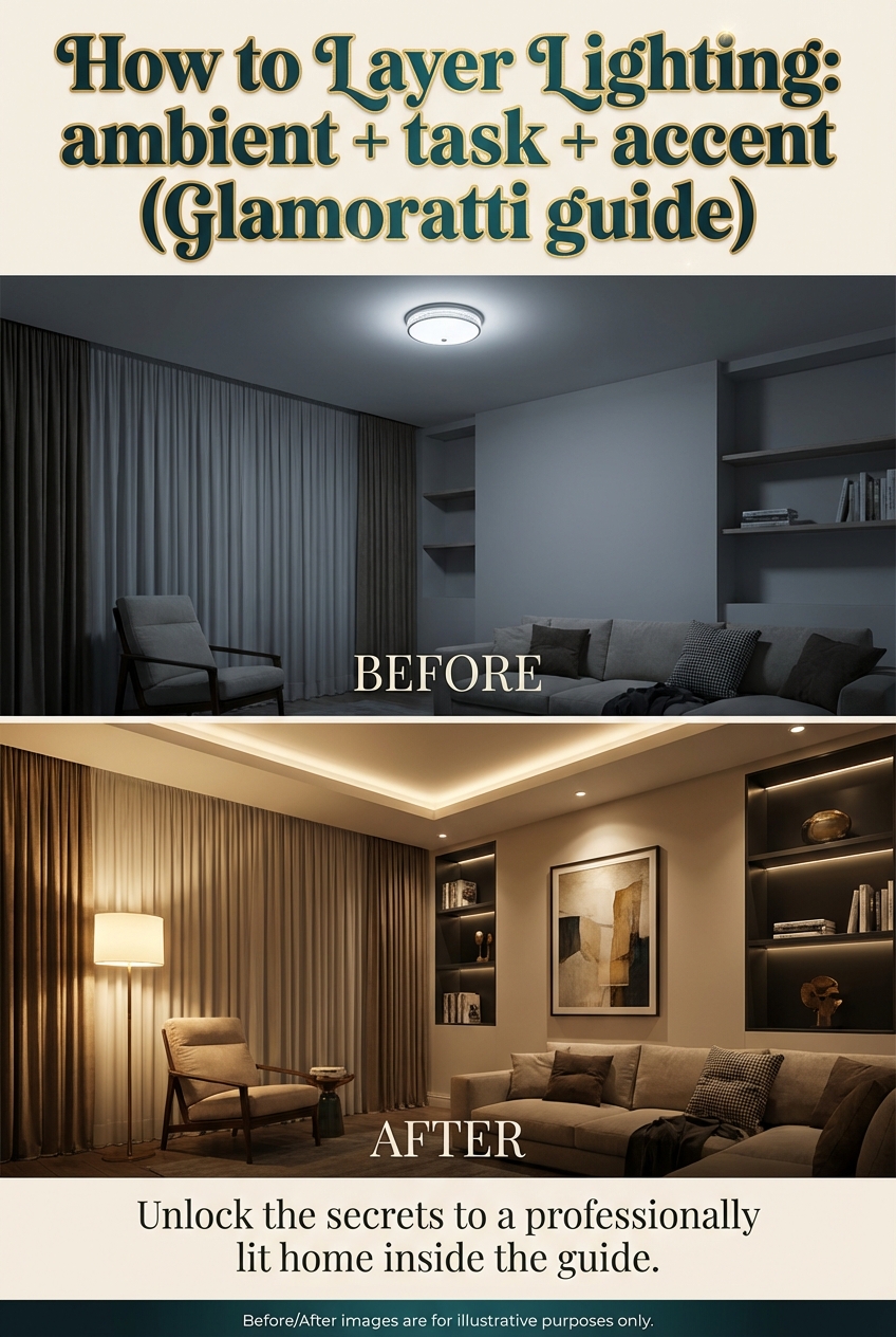 How to Layer Lighting: ambient + task + accent (Glamoratti guide) - photo 5