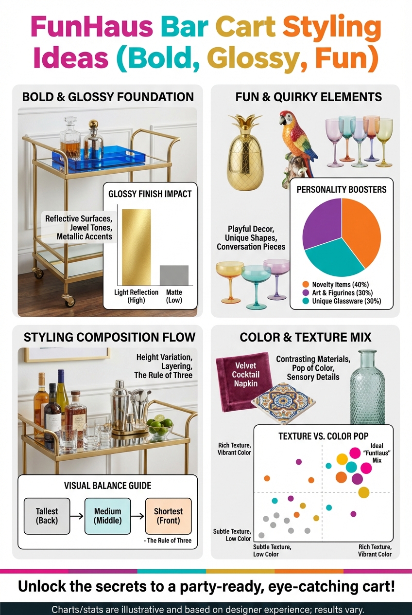 FunHaus Bar Cart Styling Ideas (Bold, Glossy, Fun) - photo 3