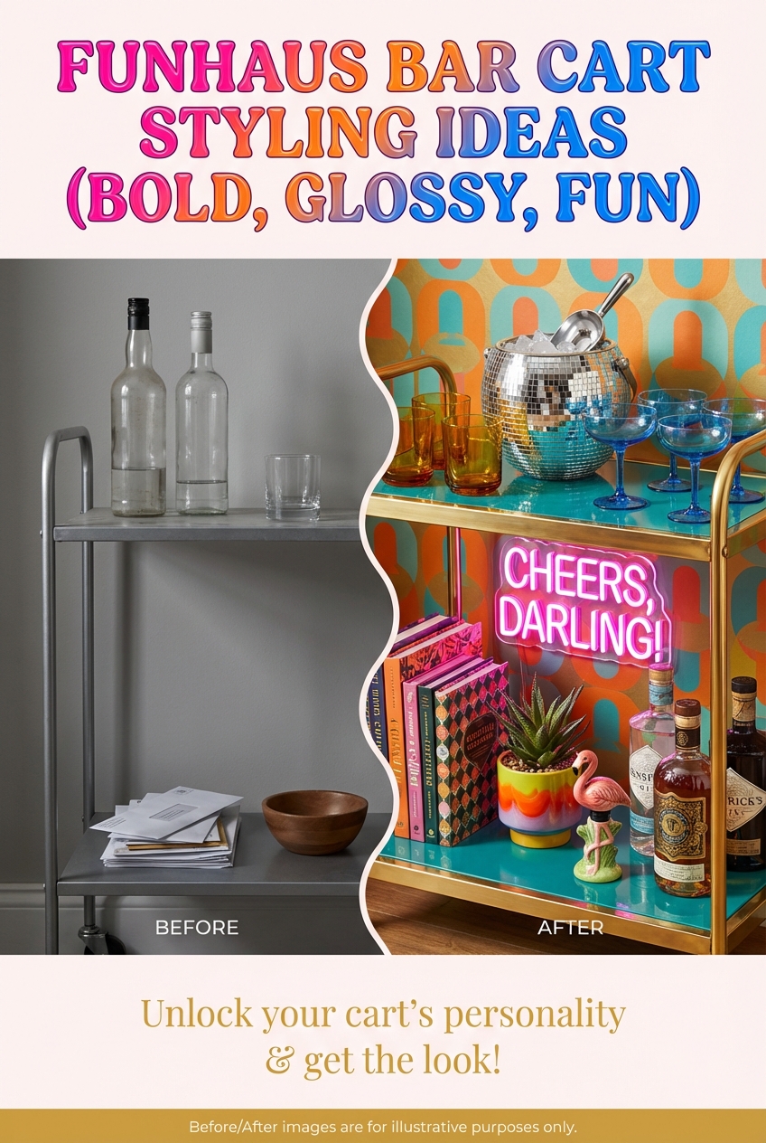 FunHaus Bar Cart Styling Ideas (Bold, Glossy, Fun) - photo 5