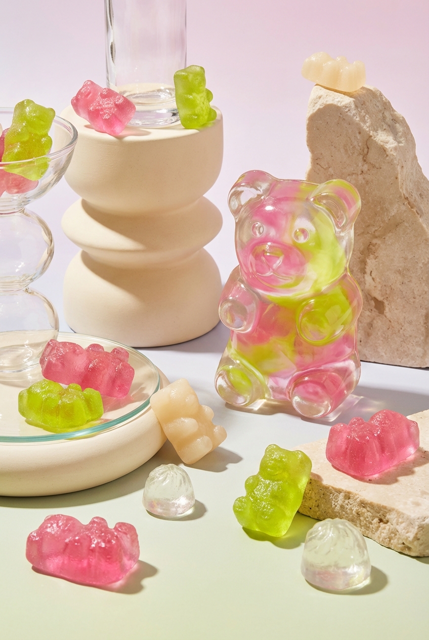 Gimme Gummy Color Palette Ideas: Jelly Pink, Lime, Clear, and Cream