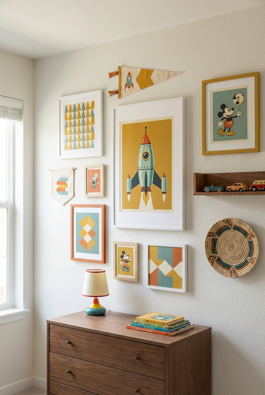 Throwback Kid Wall Decor: The Basics of Scale and Spacing