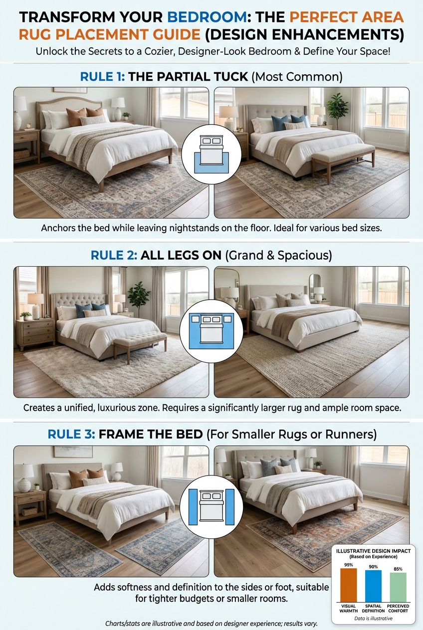 How to Put an Area Rug Under Bed Bedroom Design Enhancements - photo 3