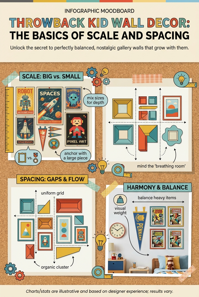 Throwback Kid Wall Decor: The Basics of Scale and Spacing - photo 4