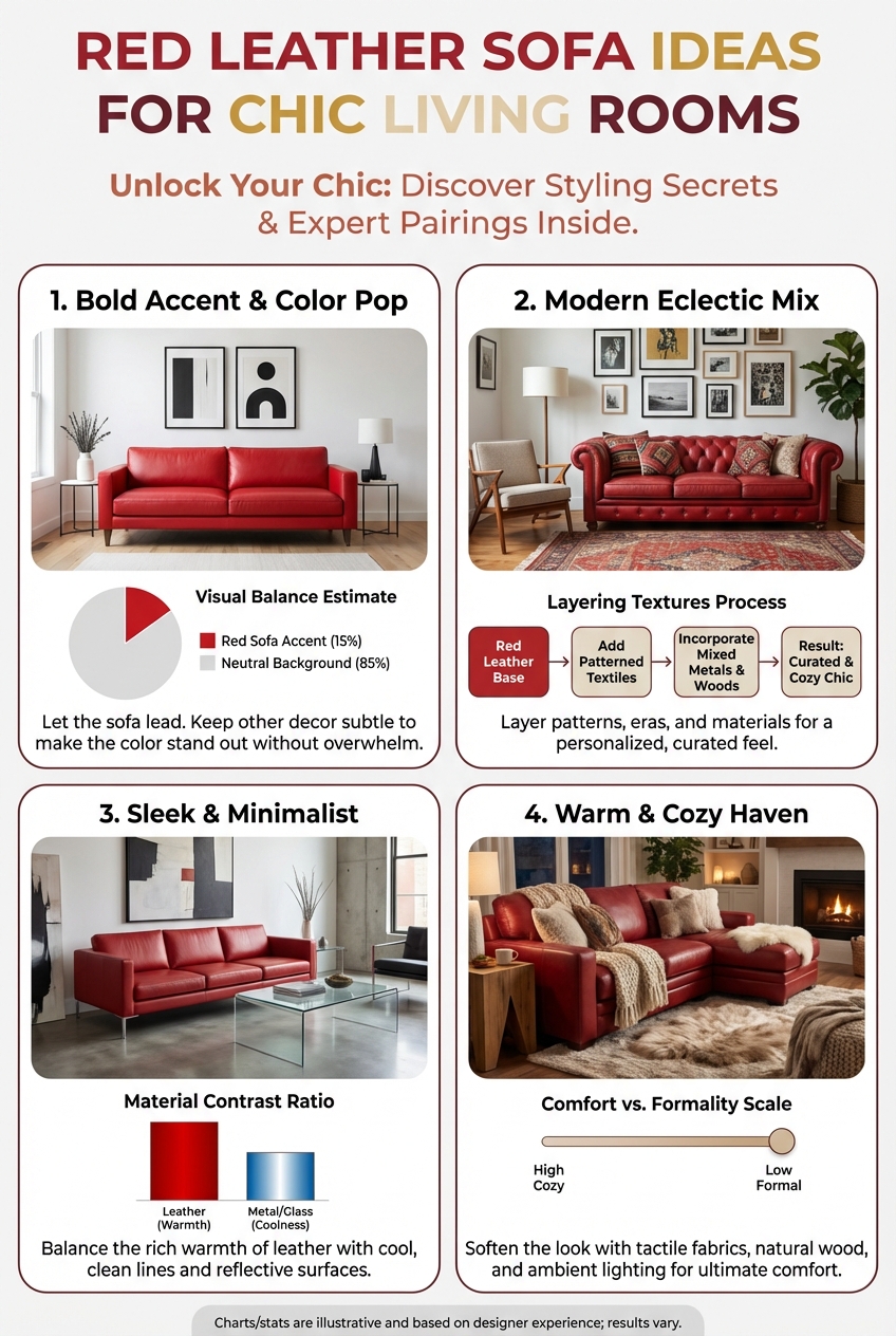 Red Leather Sofa Ideas for Chic Living Rooms - photo 3