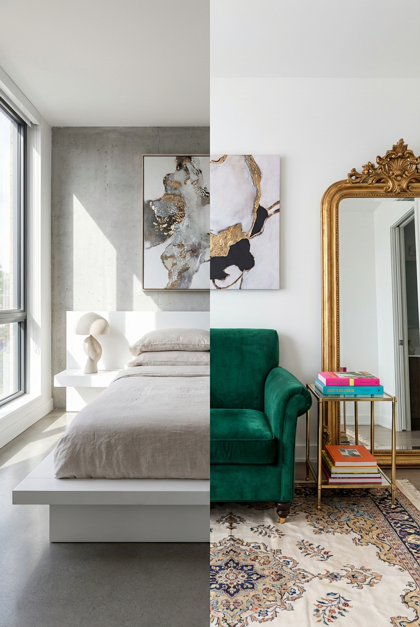 How to Mix Modern Minimal and Maximal Glam (Glamoratti Bedroom)