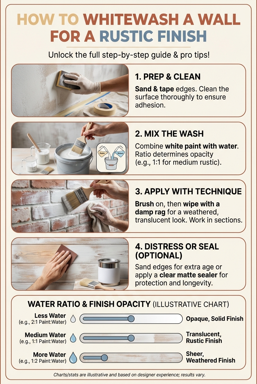 How to Whitewash a Wall for a Rustic Finish - photo 3
