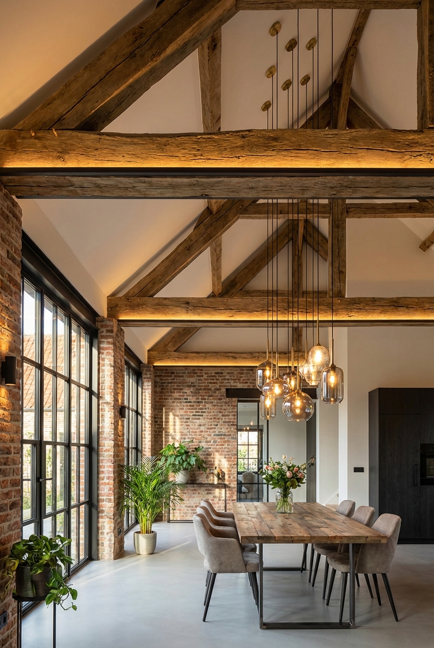 Illuminating Charm Exposed Beam Ceiling Lighting Ideas