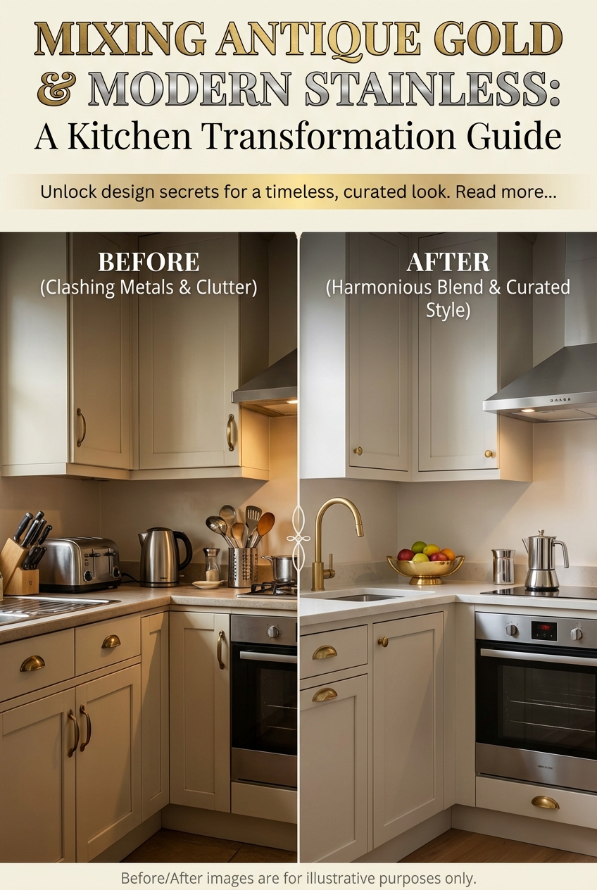 How to Mix Antique Gold with Modern Stainless (Brooched Kitchen Tips) - photo 5