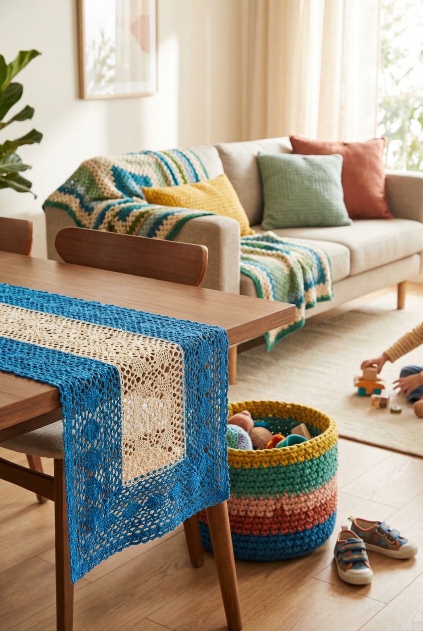 Laced Up Decor for Families: Washable Lace and Practical Crochet