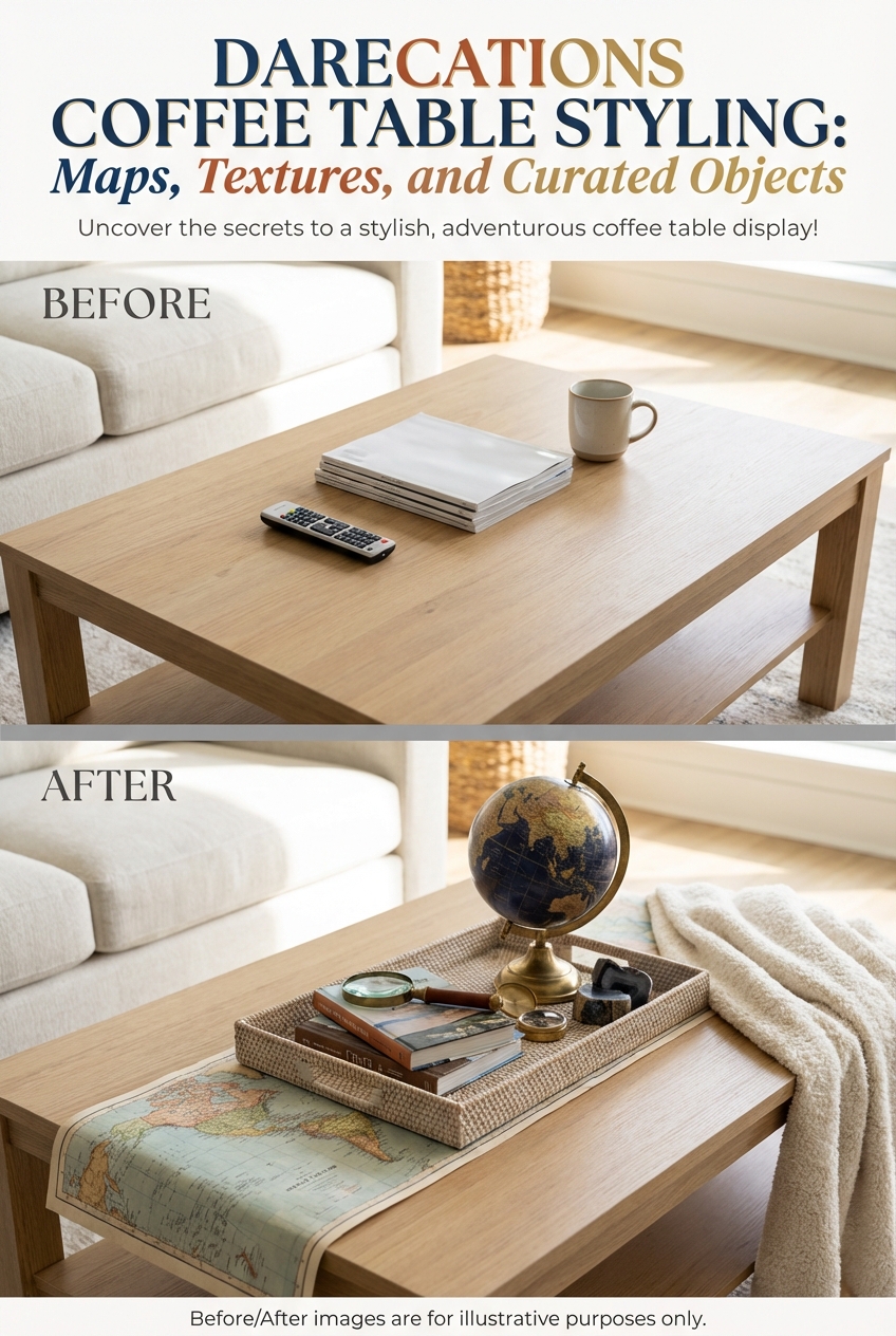 Darecations Coffee Table Styling: Maps, textures, and curated objects - photo 5