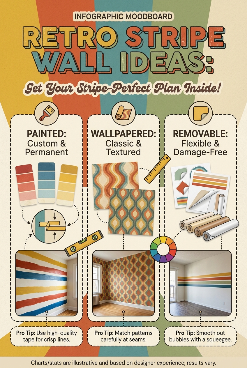 Retro Stripe Wall Ideas: Painted, wallpapered, or removable - photo 4