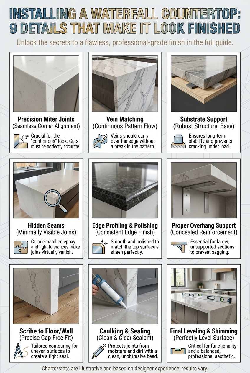 Installing a Waterfall Countertop: 9 Details That Make It Look Finished - photo 3