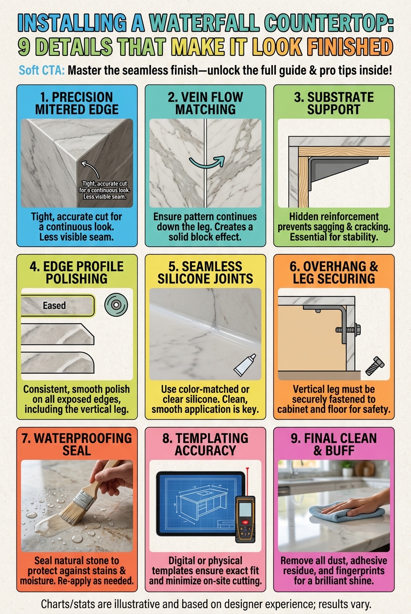 Installing a Waterfall Countertop: 9 Details That Make It Look Finished - photo 4
