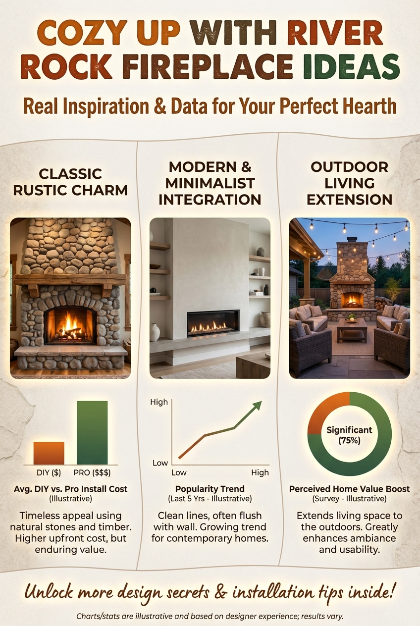 Cozy up with River Rock Fireplace Ideas - photo 3