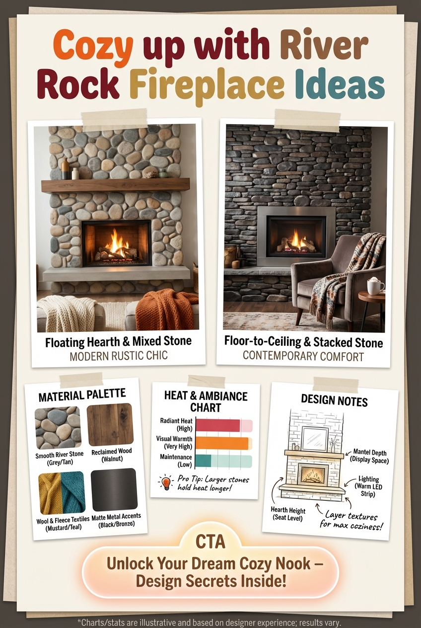 Cozy up with River Rock Fireplace Ideas - photo 4