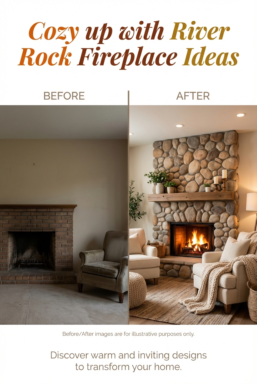 Cozy up with River Rock Fireplace Ideas - photo 5