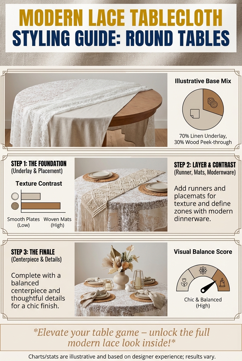 How to Style a Lace Tablecloth on a Round Table (Modern Look) - photo 3