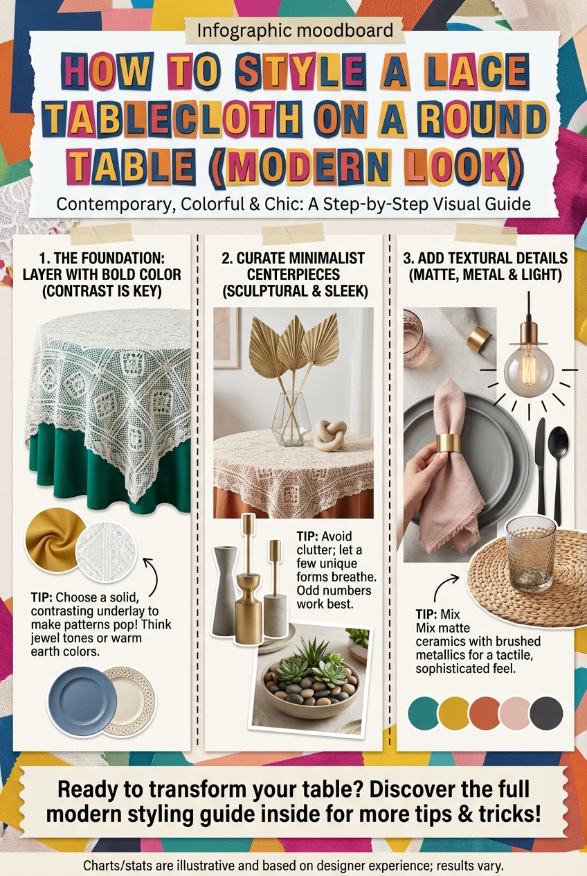 How to Style a Lace Tablecloth on a Round Table (Modern Look) - photo 4