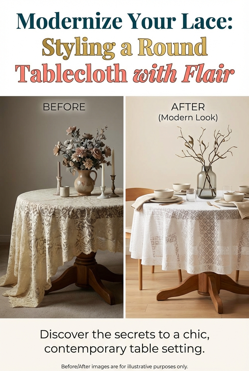 How to Style a Lace Tablecloth on a Round Table (Modern Look) - photo 5