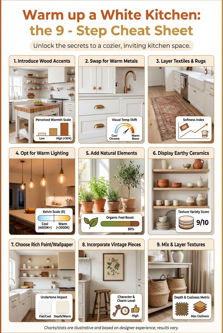 Warm up a White Kitchen: the 9 – Step Cheat Sheet - photo 3