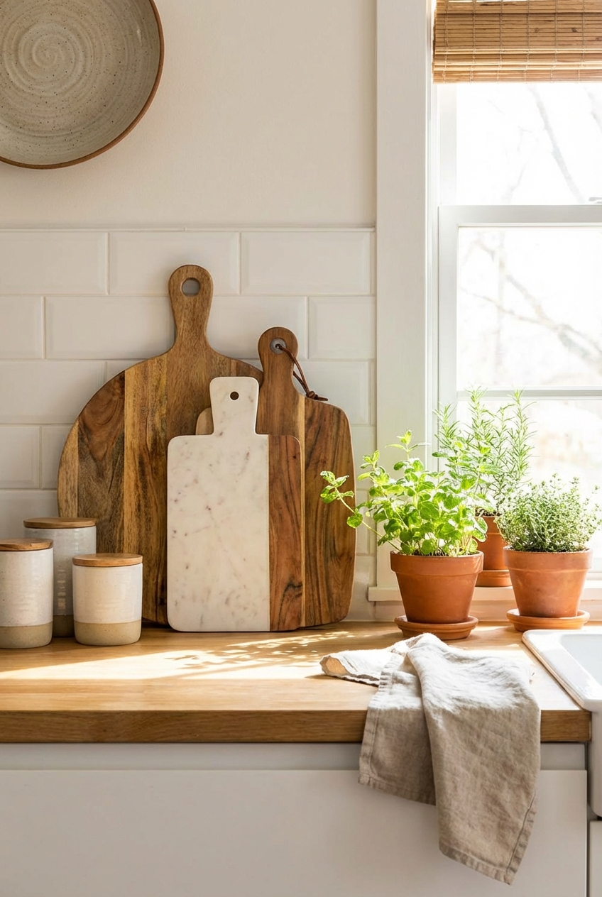 Display Cutting Boards on Kitchen Counter: 10 Refresh Ideas Without a Full Reno