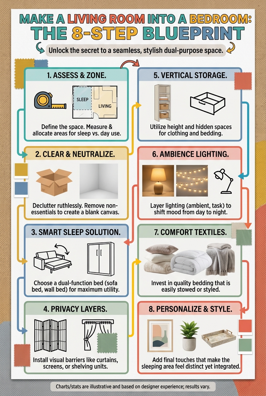 Make a Living Room into a Bedroom: the 8 – Step Blueprint - photo 4